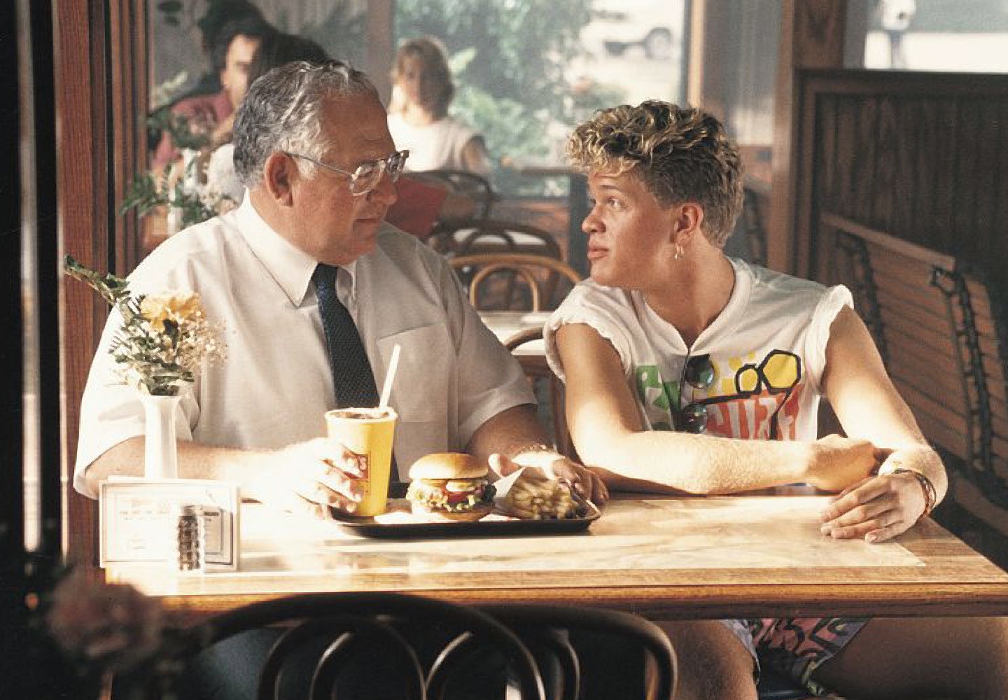 Dave with teenager in TV commercial