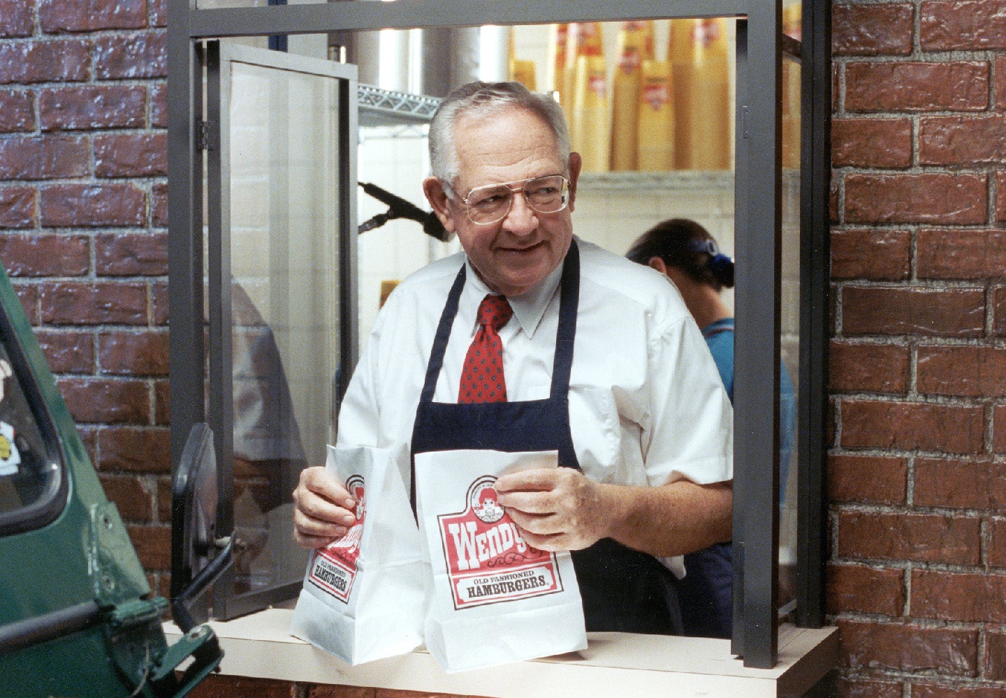 Dave in a TV commercial - Pick-up window
