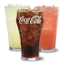 All-Natural Lemonade, Strawberry Lemonade and Coca-Cola