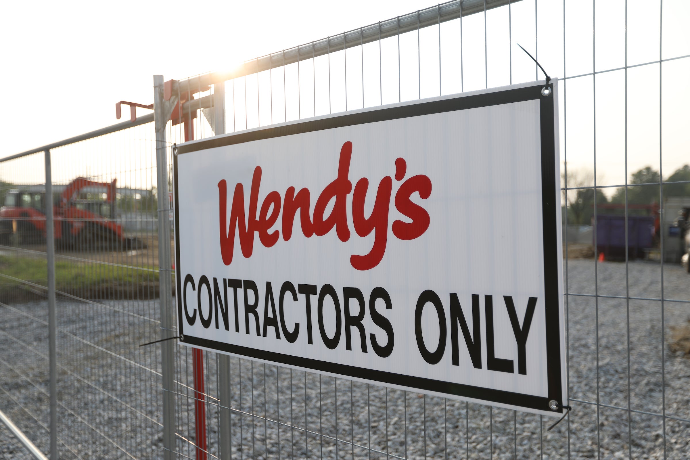 Construction site sign that reads &quot;Wendy's Contractors Only&quot;