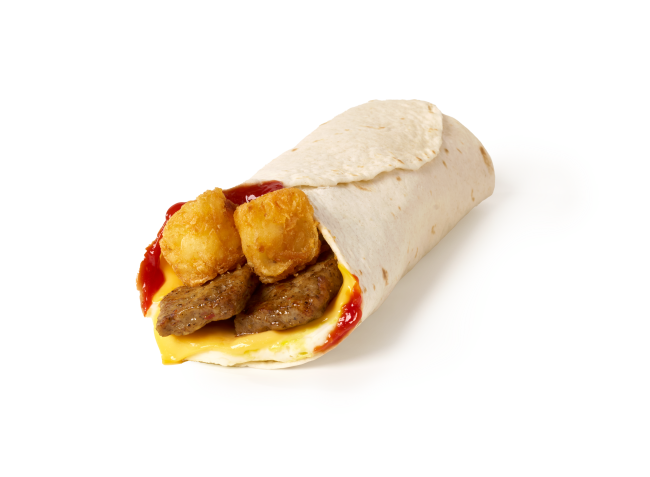 Sausage wrap ketchup